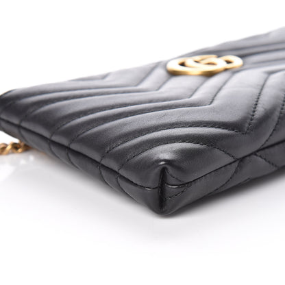 Gucci Calfskin Matelasse Mini GG Marmont Chain Bag Black 7 of 10