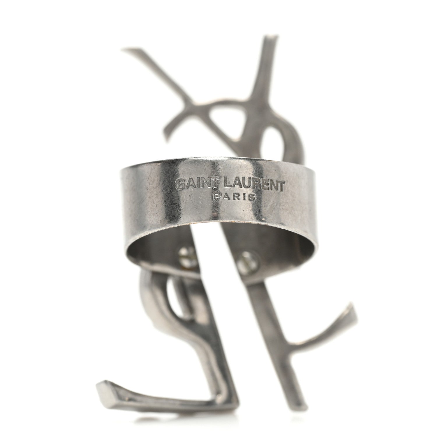 Saint Laurent Monogram Ring 49 5 Silver 3 of 4