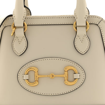 Gucci Boarded Plutone Calfskin Mini Horsebit 1955 Top Handle Bag Mystic White 9 of 11