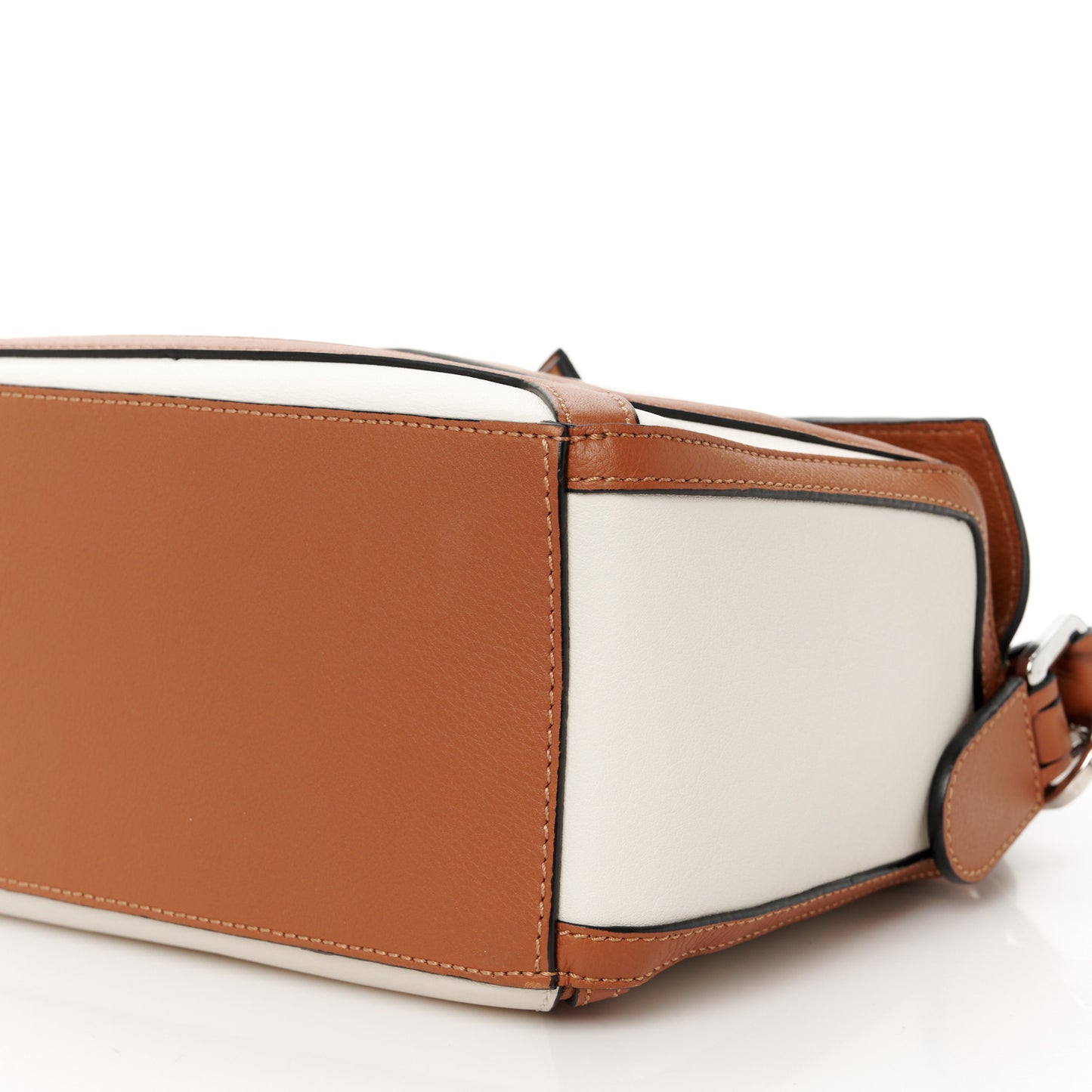 Calfskin Small Graphic Puzzle Bag Ghost Soft White