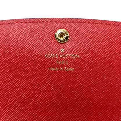 Louis Vuitton Damier Ebene Emilie Wallet Red 6 of 7