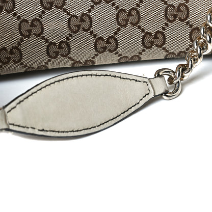 Gucci Monogram Margaux Calfskin Medium Emily Chain Shoulder Bag Beige Ebony Mystic White 9 of 9