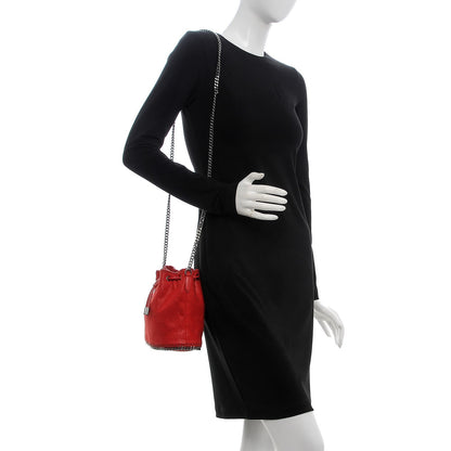 Stella McCartney Shaggy Deer Mini Bucket Falabella Bag Cherry 2 of 7
