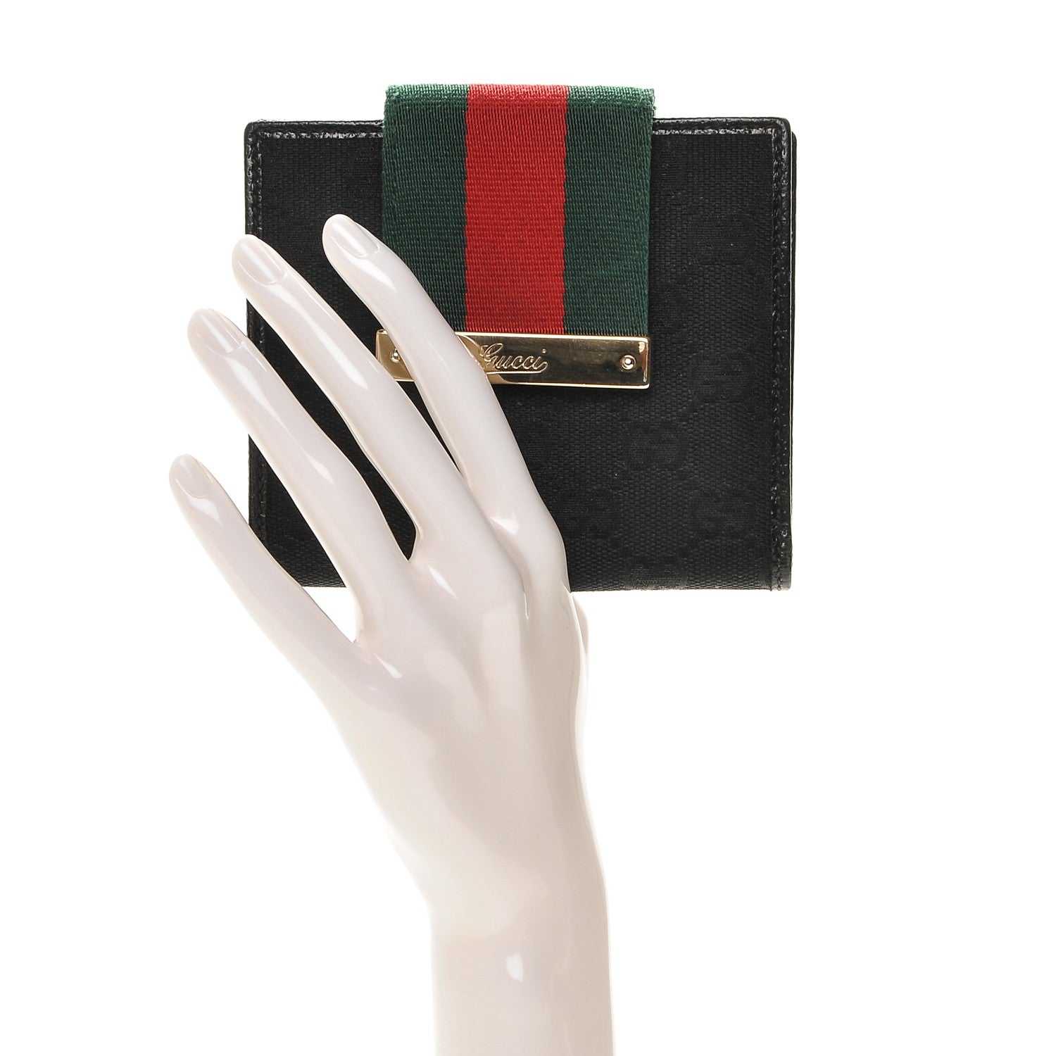 Gucci Monogram Web French Flap Wallet Black 2 of 9