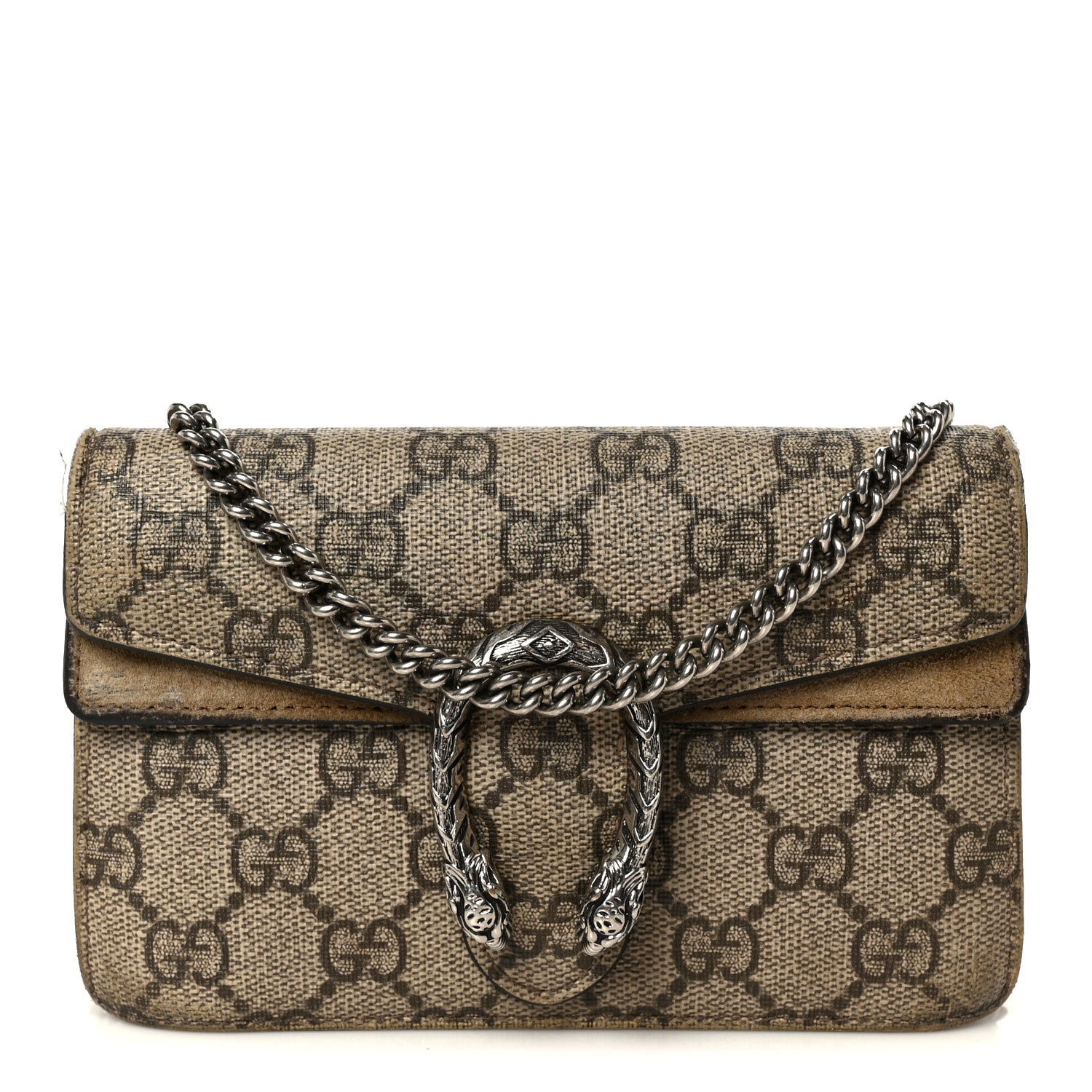 Gucci GG Supreme Monogram Super Mini Dionysus Shoulder Bag Taupe 1 of 9