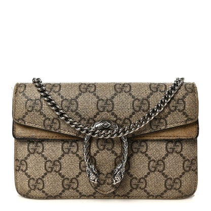 Gucci GG Supreme Monogram Super Mini Dionysus Shoulder Bag Taupe 1 of 9