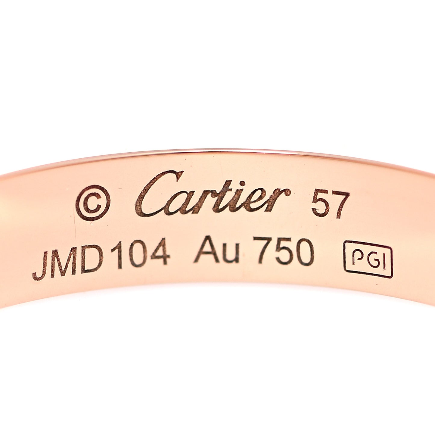 18K Pink Gold 3.5mm LOVE Wedding Band Ring 57 8