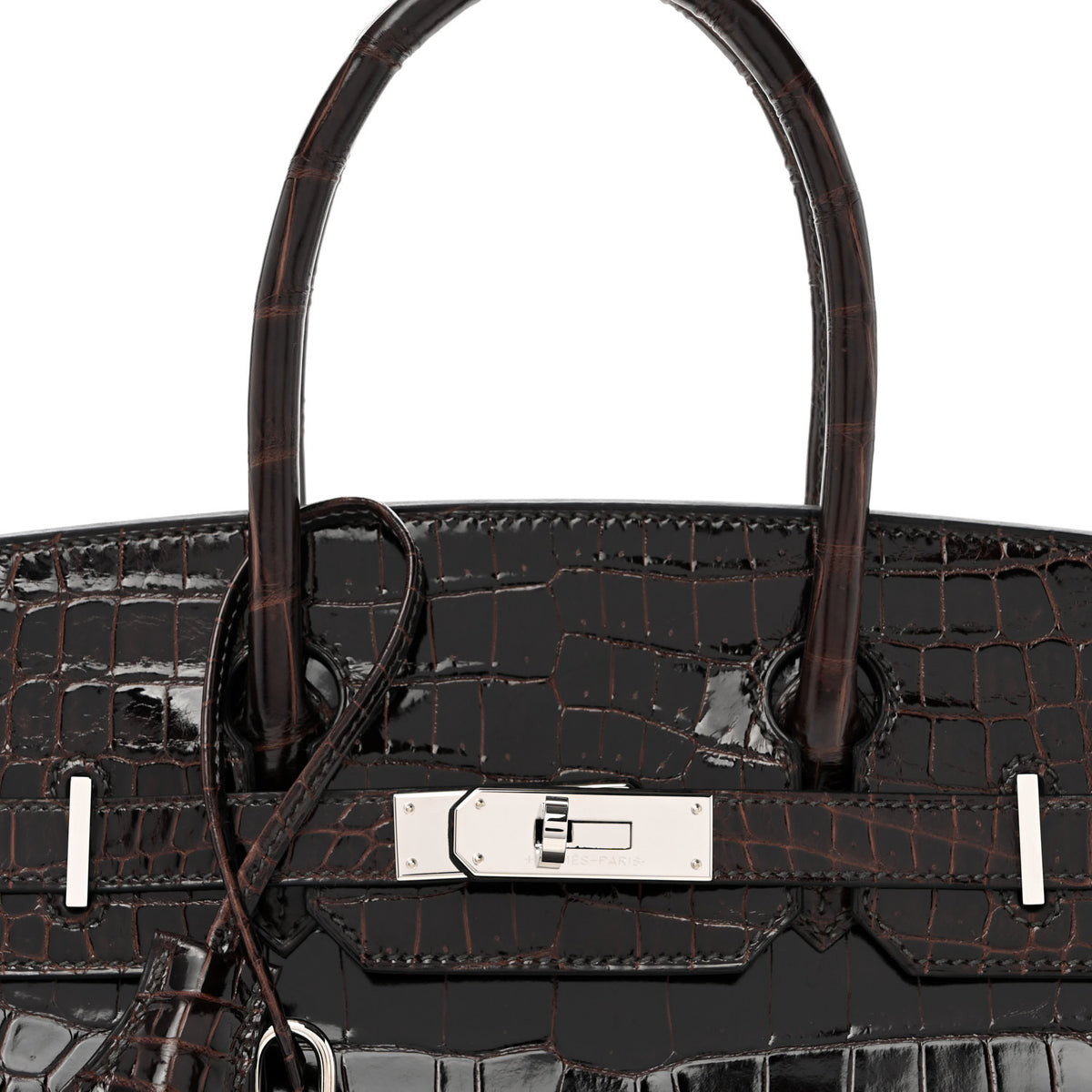 Hermes Shiny Porosus Crocodile Birkin 30 Macassar 7 of 9