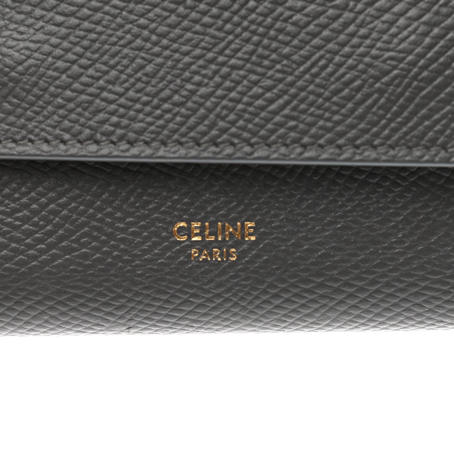 Grained Calfskin Small Tri-Fold Wallet Grey