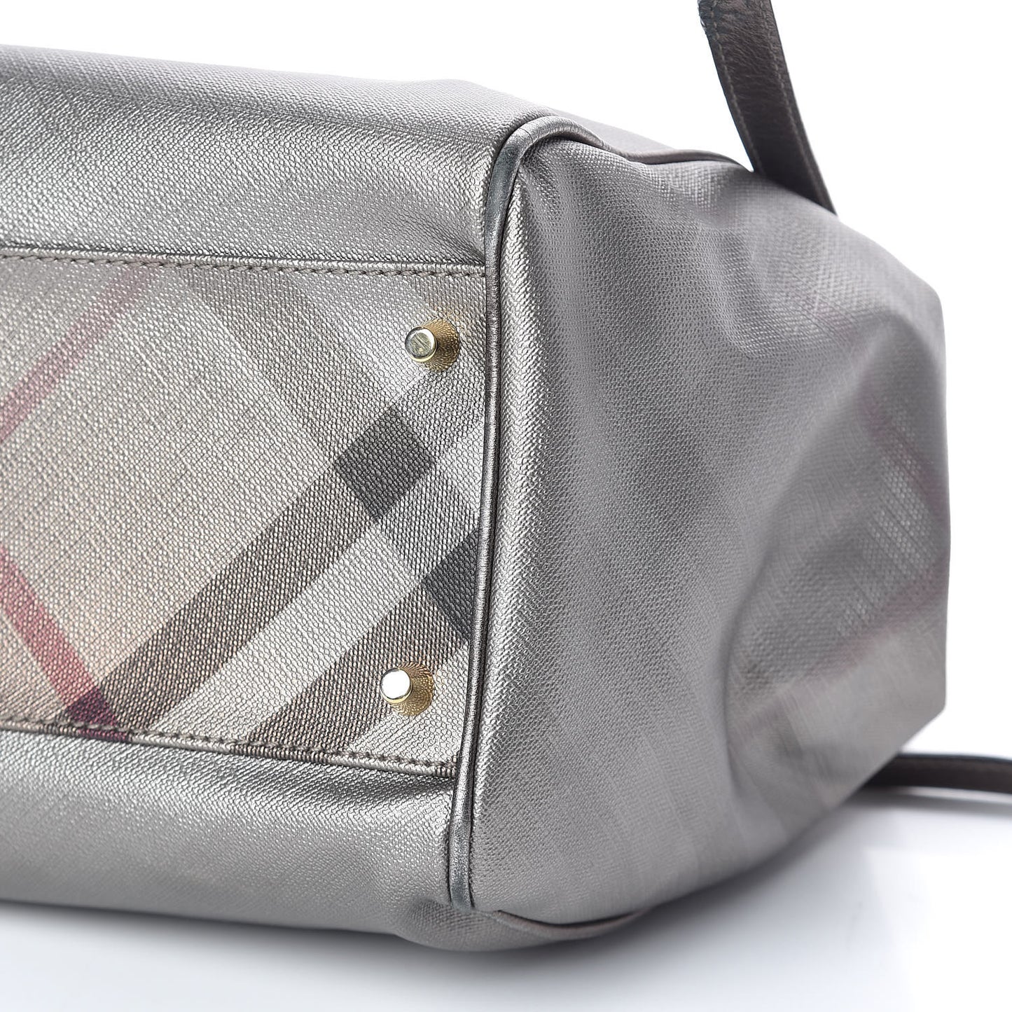 Metallic Nova Check Small Canterbury Tote Silver