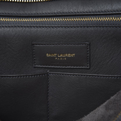 Saint Laurent Calfskin Medium Monogram Cabas Grey 6 of 13
