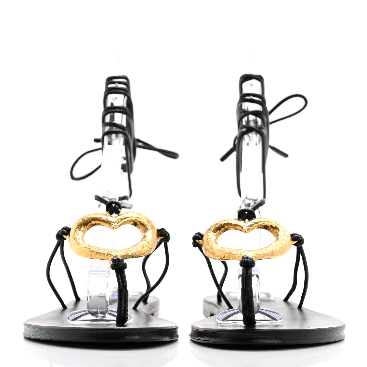 Saint Laurent Calfskin Can Flat Sandals 39 Black 2 of 9
