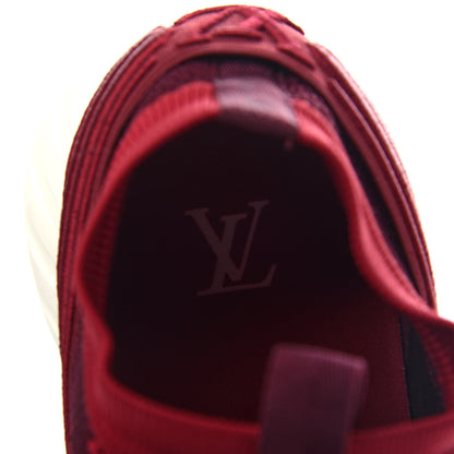 Louis Vuitton Knit Damier Mens Fastlane Sneakers 7.5 Burgundy Red 8 of 12