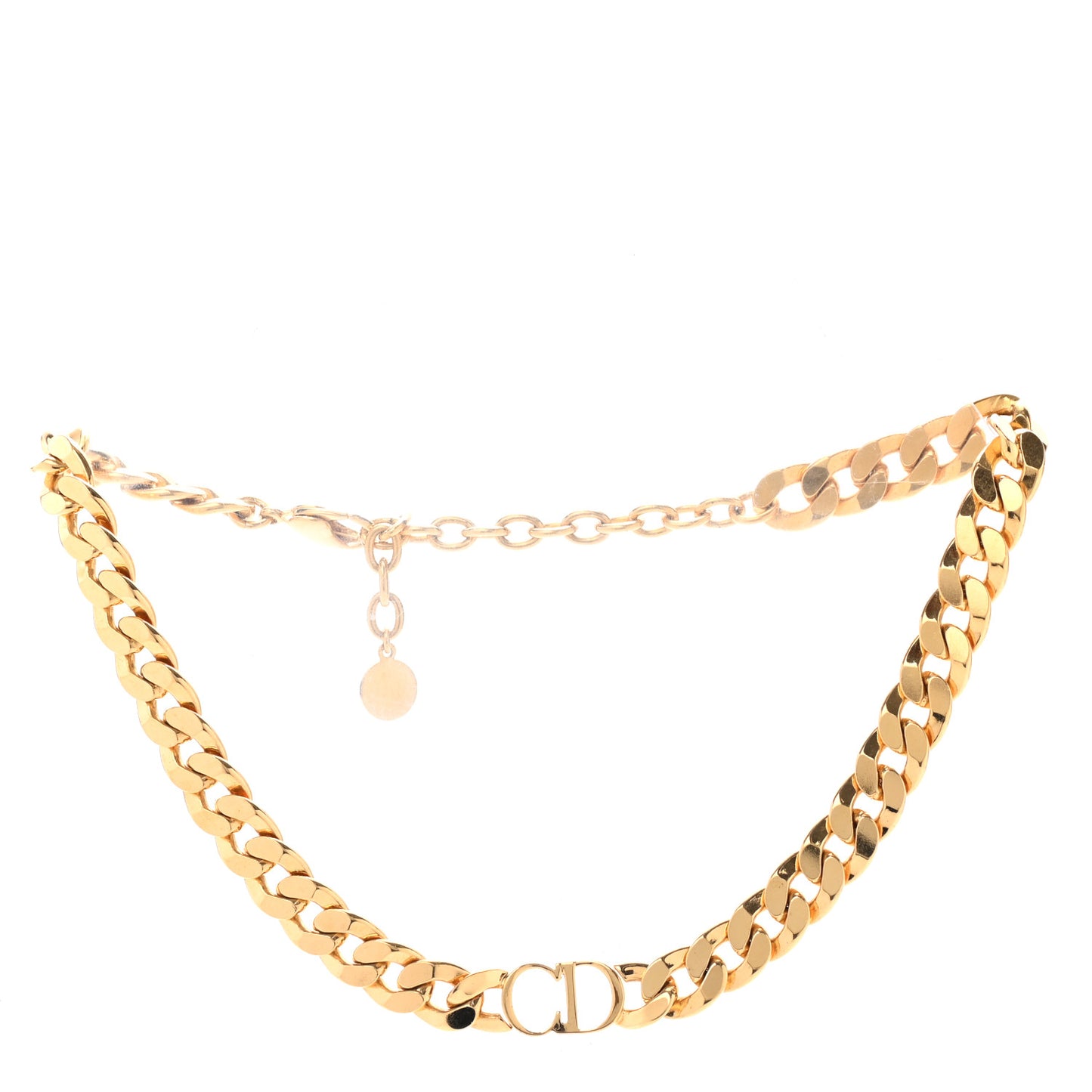 Metal CD Choker Necklace Gold