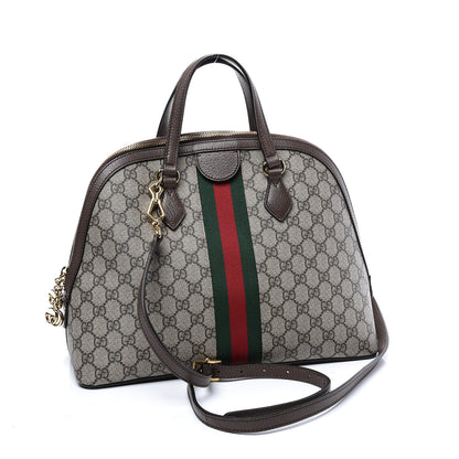 Gucci GG Supreme Monogram Web Medium Ophidia Top Handle Dome Bag Brown 2 of 12