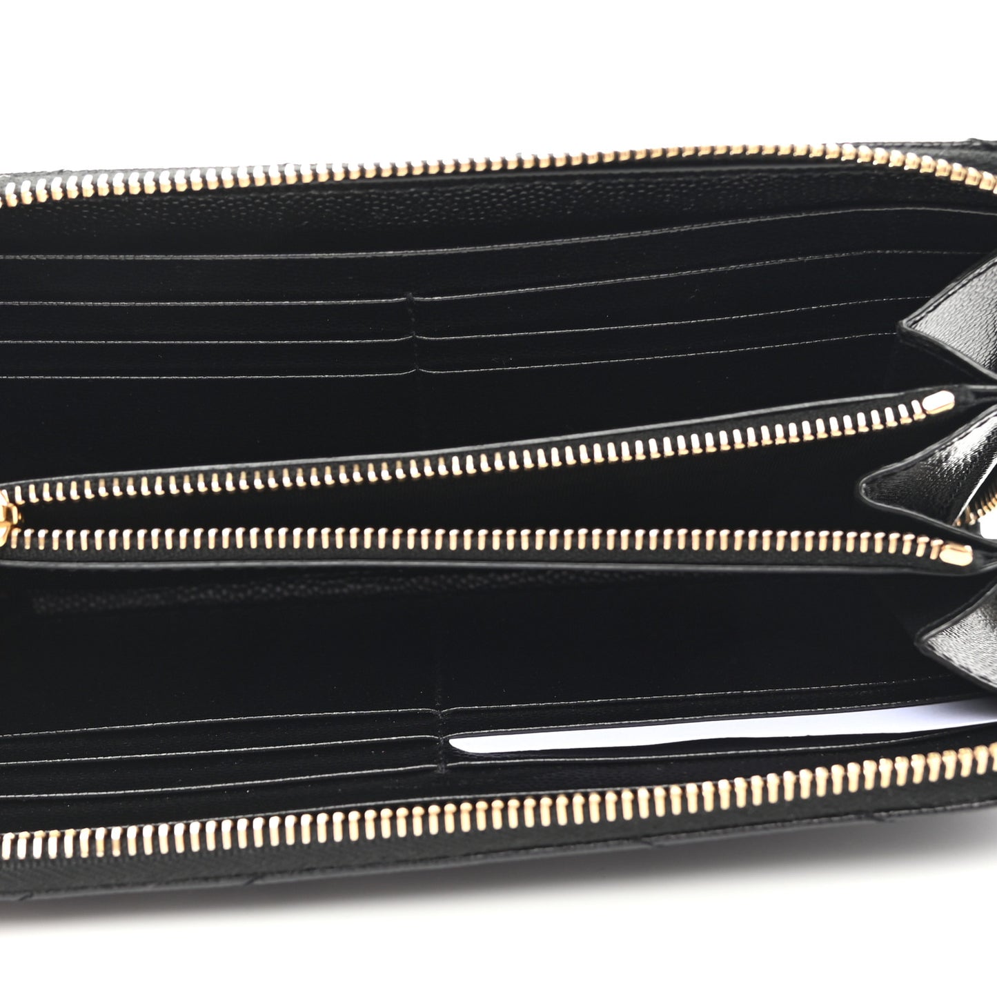 Grain De Poudre Matelasse Chevron Monogram Zip Around Wallet Black
