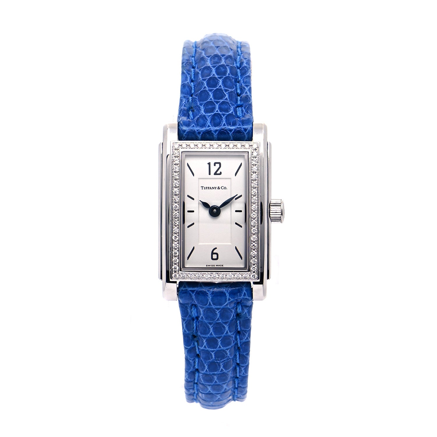 Tiffany Stainless Steel Lizard Diamond Bezel 18mm Grand Resonator Quartz Watch 1 of 8