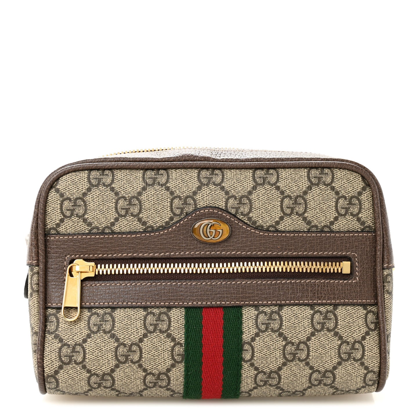GG Supreme Monogram Web Small Ophidia Belt Bag 75 30 Dark Brown