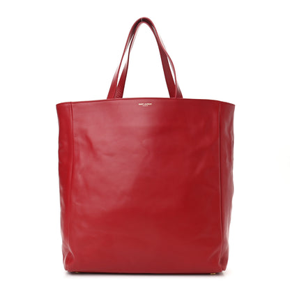 Saint Laurent Calfskin Suede North South Reversible Shopping Tote Red 1 of 10