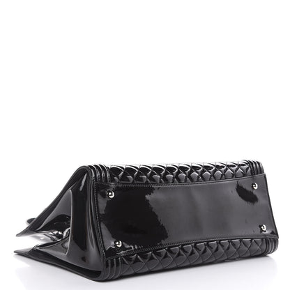 Chanel Patent Calfskin Quilted Plexiglass Boy Shopping Tote Black 4 of 17