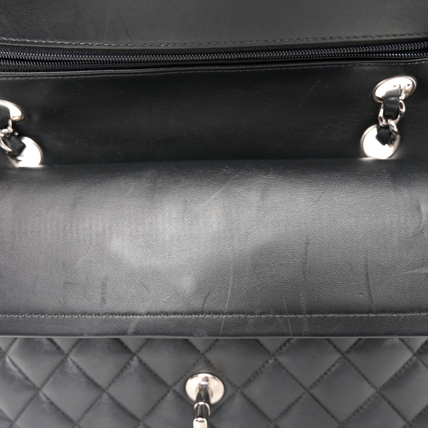 Chanel Lambskin Quilted Medium Double Flap Black 12 of 16