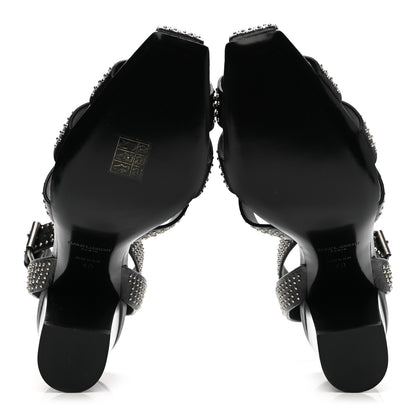 Saint Laurent Calfskin Studded Oak 75 Sandals 40 Black 5 of 9