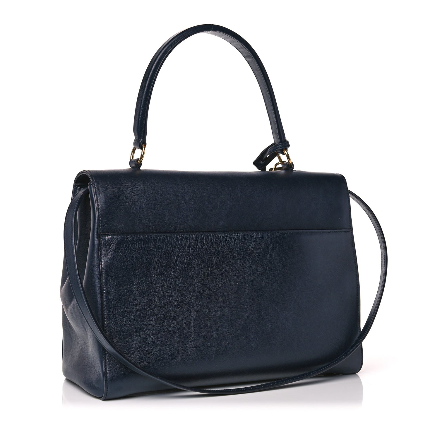 Calfskin Medium Moujik Top Handle Bag Navy