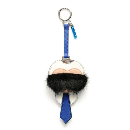 Fendi Mink Fur Karlito Mirror Bag Charm Blue 1 of 4