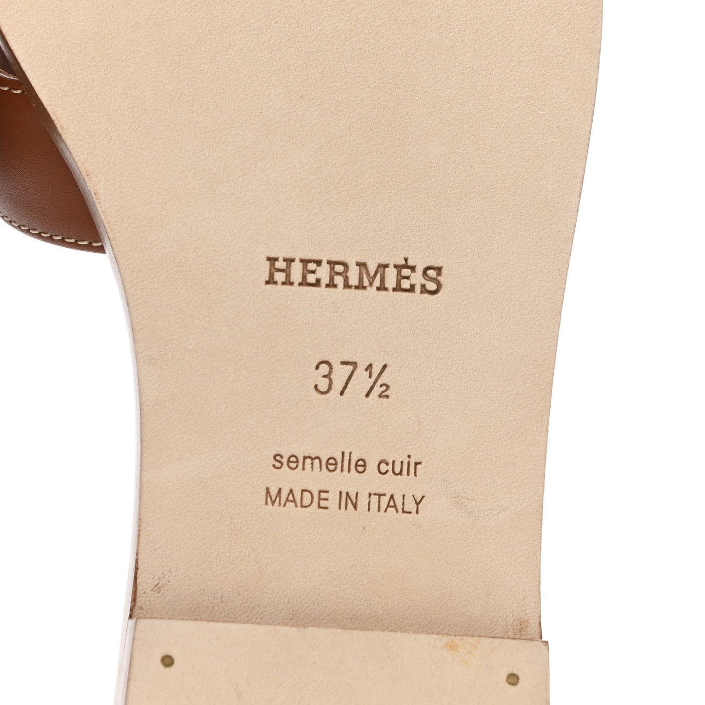 Box Calfskin Oran Sandals 37.5 Gold