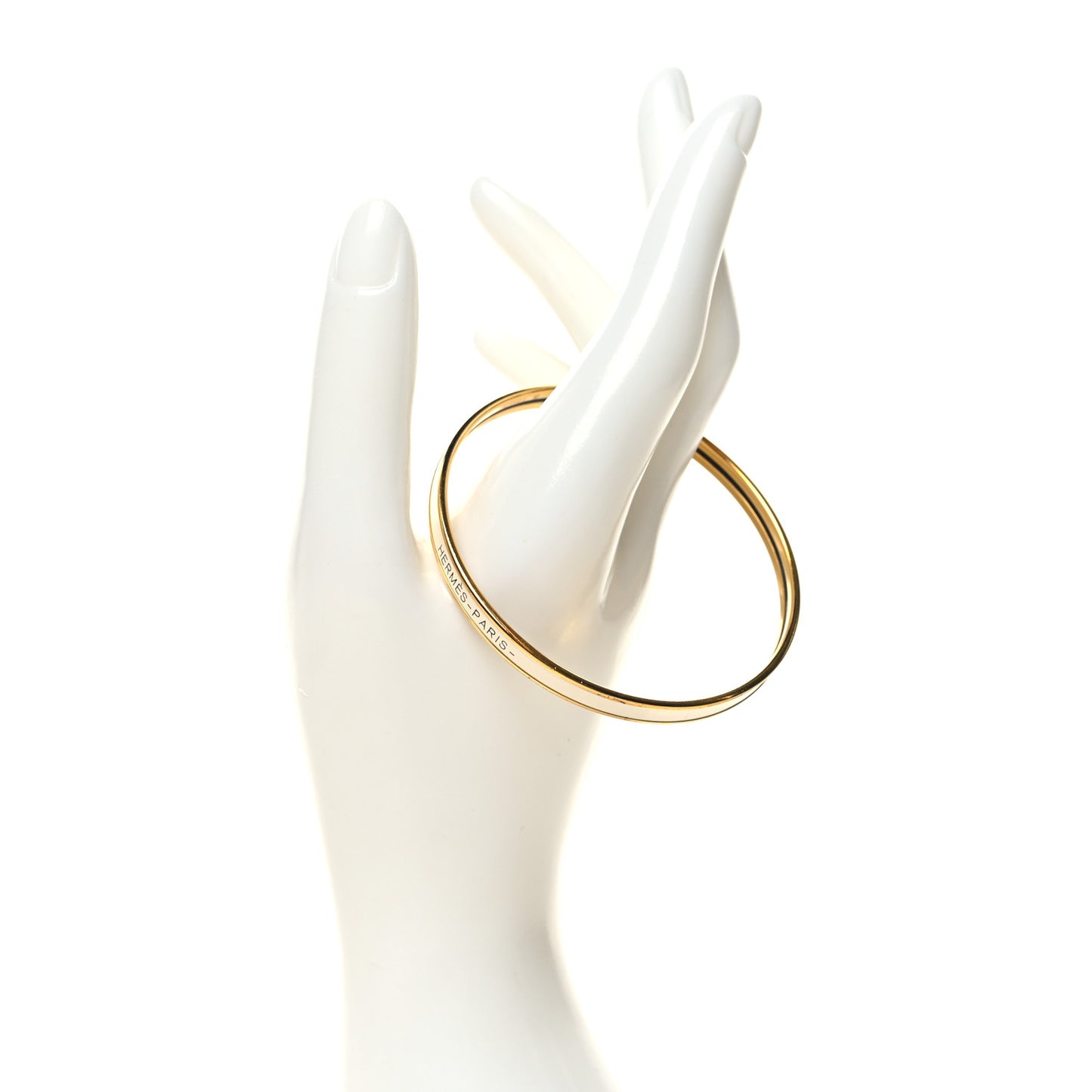 Enamel Printed Extra Narrow Bracelet 65 Craie