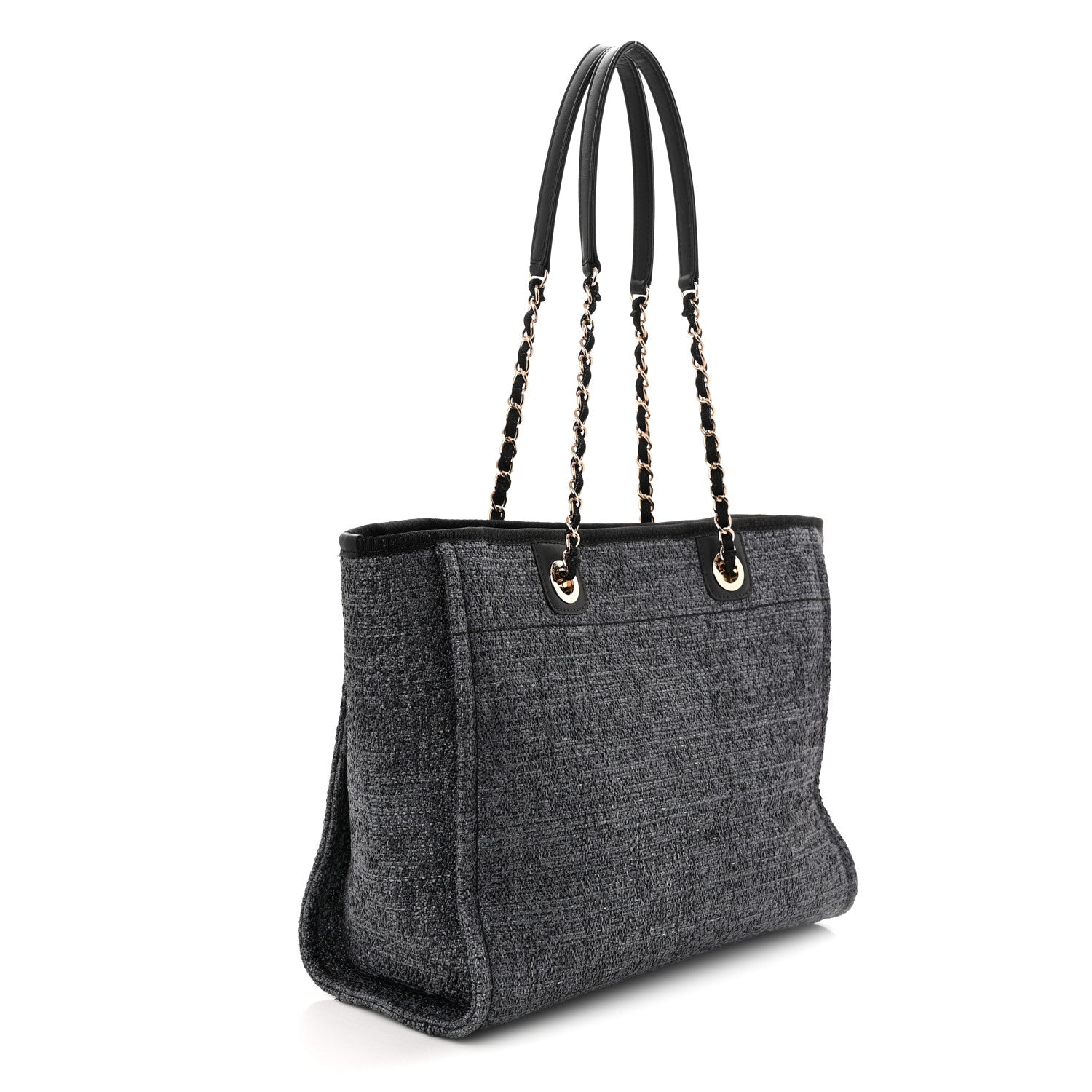 Chanel Woven Straw Raffia Small Deauville Tote Blue 3 of 10