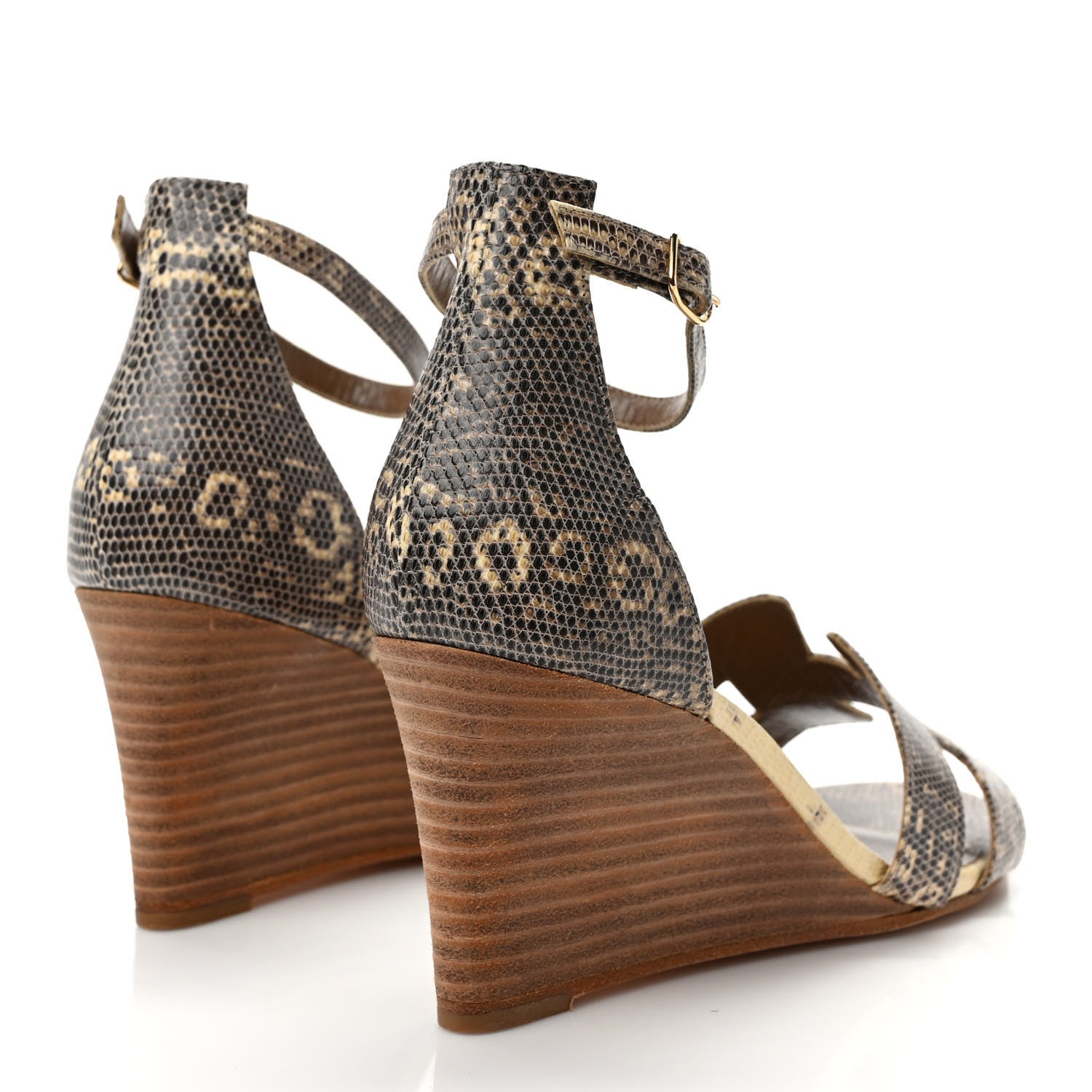 Hermes Lizard Legend Wedge Sandals Ombre 4 of 7