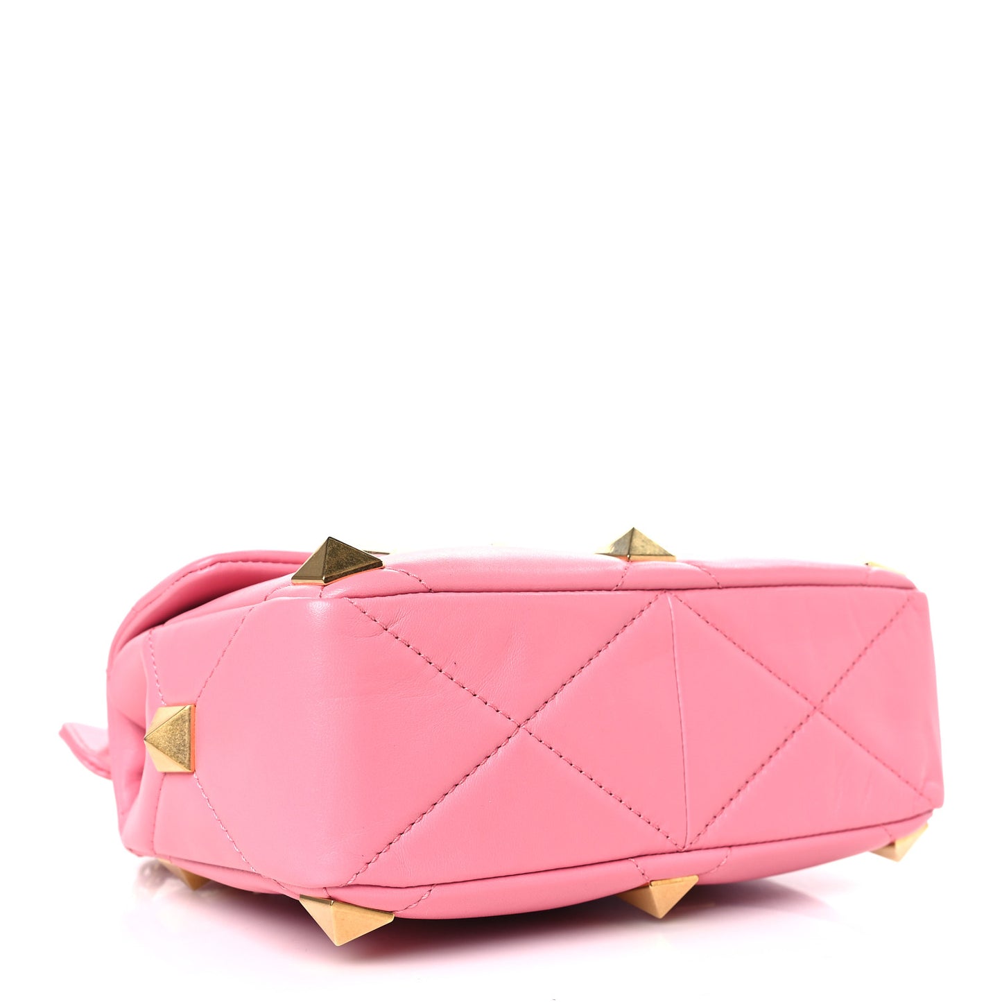 Nappa Medium Roman Stud Shoulder Bag Flamingo Pink
