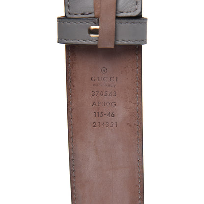 Gucci Moon Calfskin Interlocking G 37mm Belt 115 46 Storm Grey 3 of 10