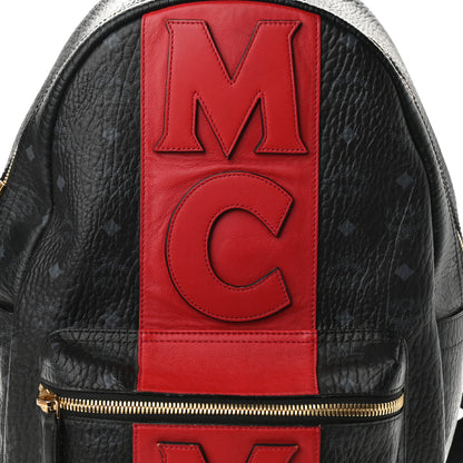 MCM Visetos Medium Stark Logo Stripe Backpack Black Red 8 of 18