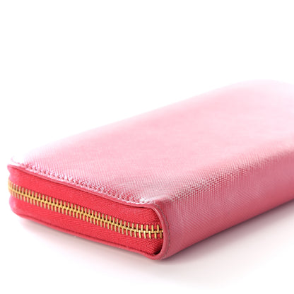 Prada Saffiano Metal Zip Around Wallet Peonia 5 of 8