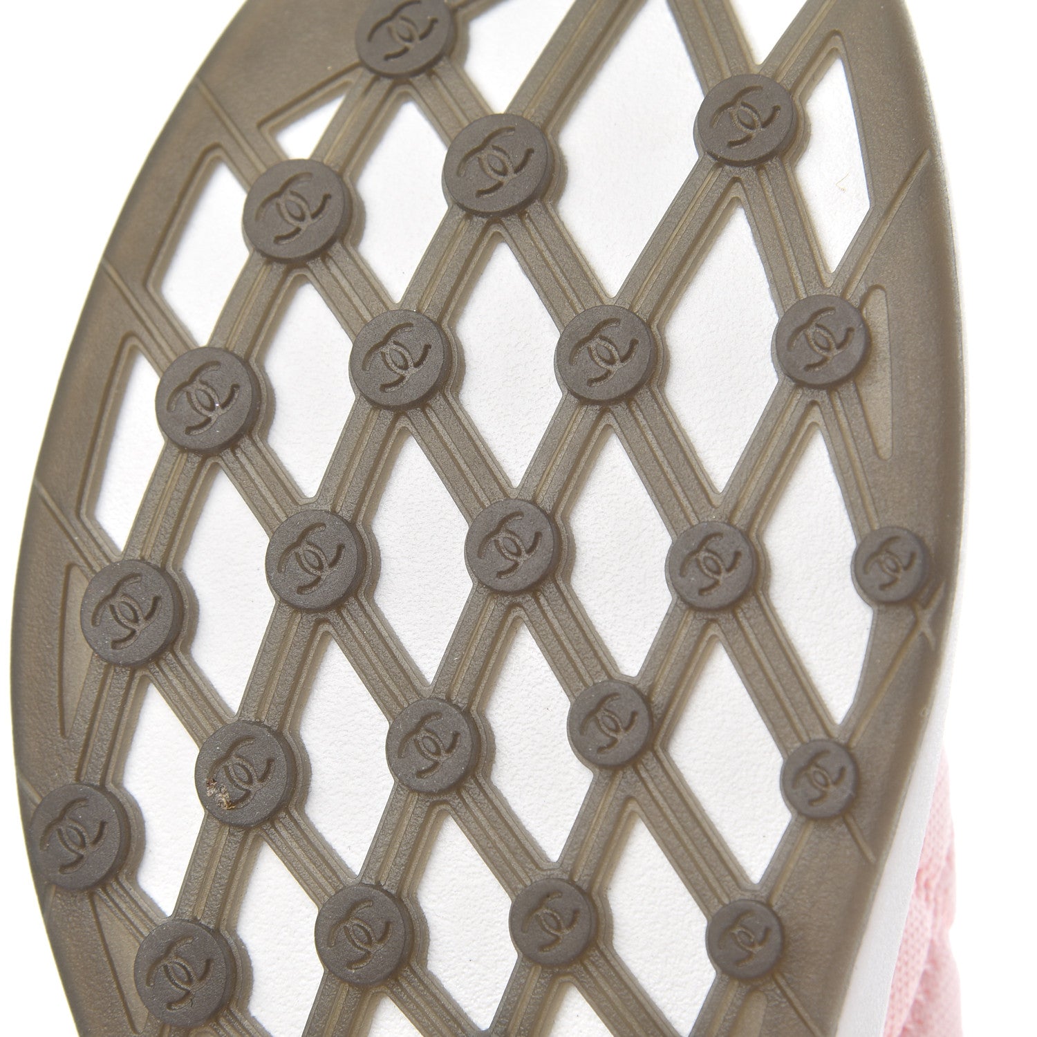 Chanel Mixed Fibers Quilted Womens CC Sneakers 39.5 Light Pink 7 of 9