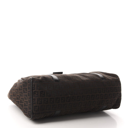 Fendi Zucchino Shoulder Bag Dark Brown 4 of 11