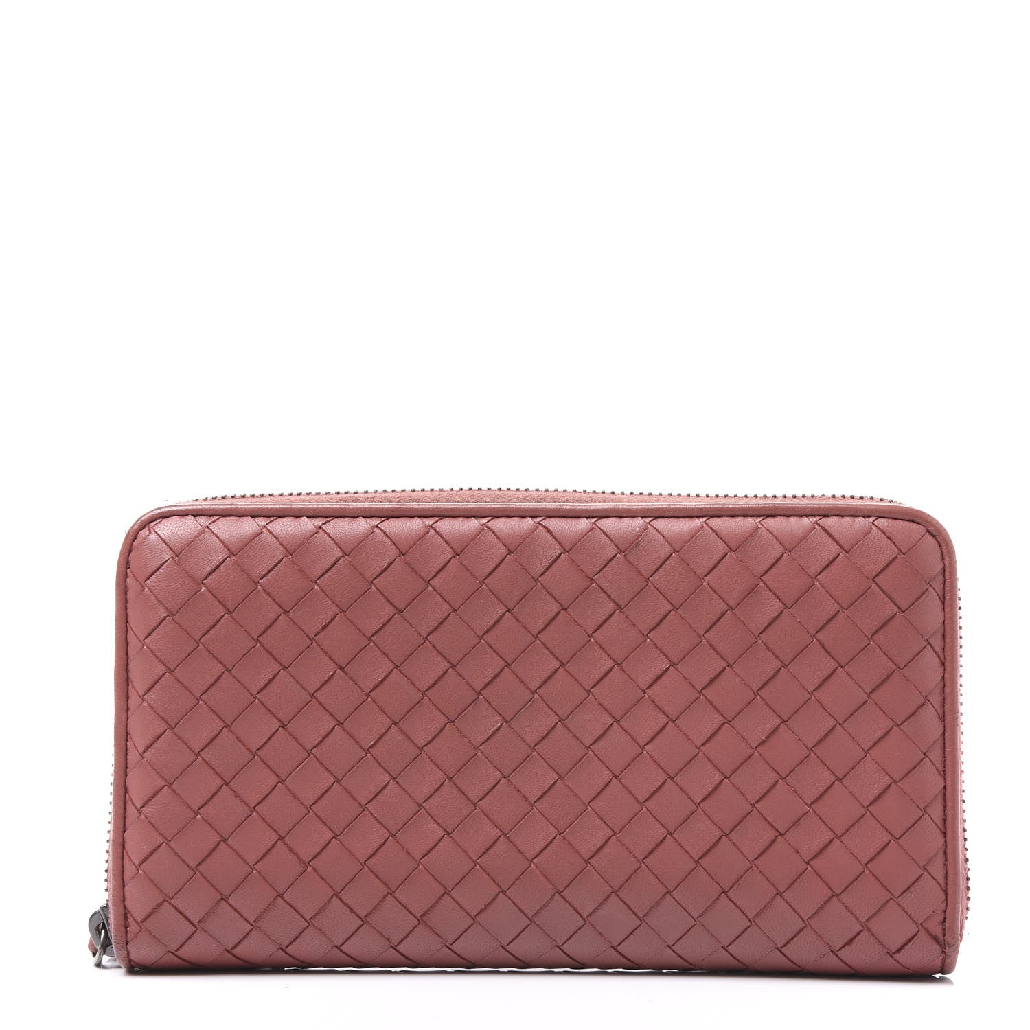 Bottega Veneta Nappa Intrecciato Zip Around Wallet Pink 1 of 10
