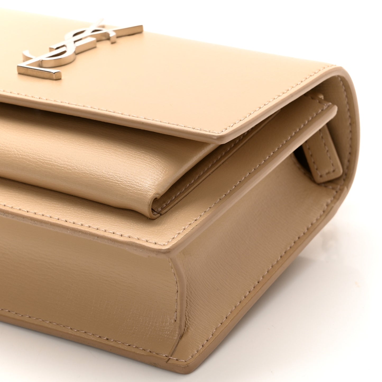 Calfskin Monogram Sunset Chain Wallet Nude Powder