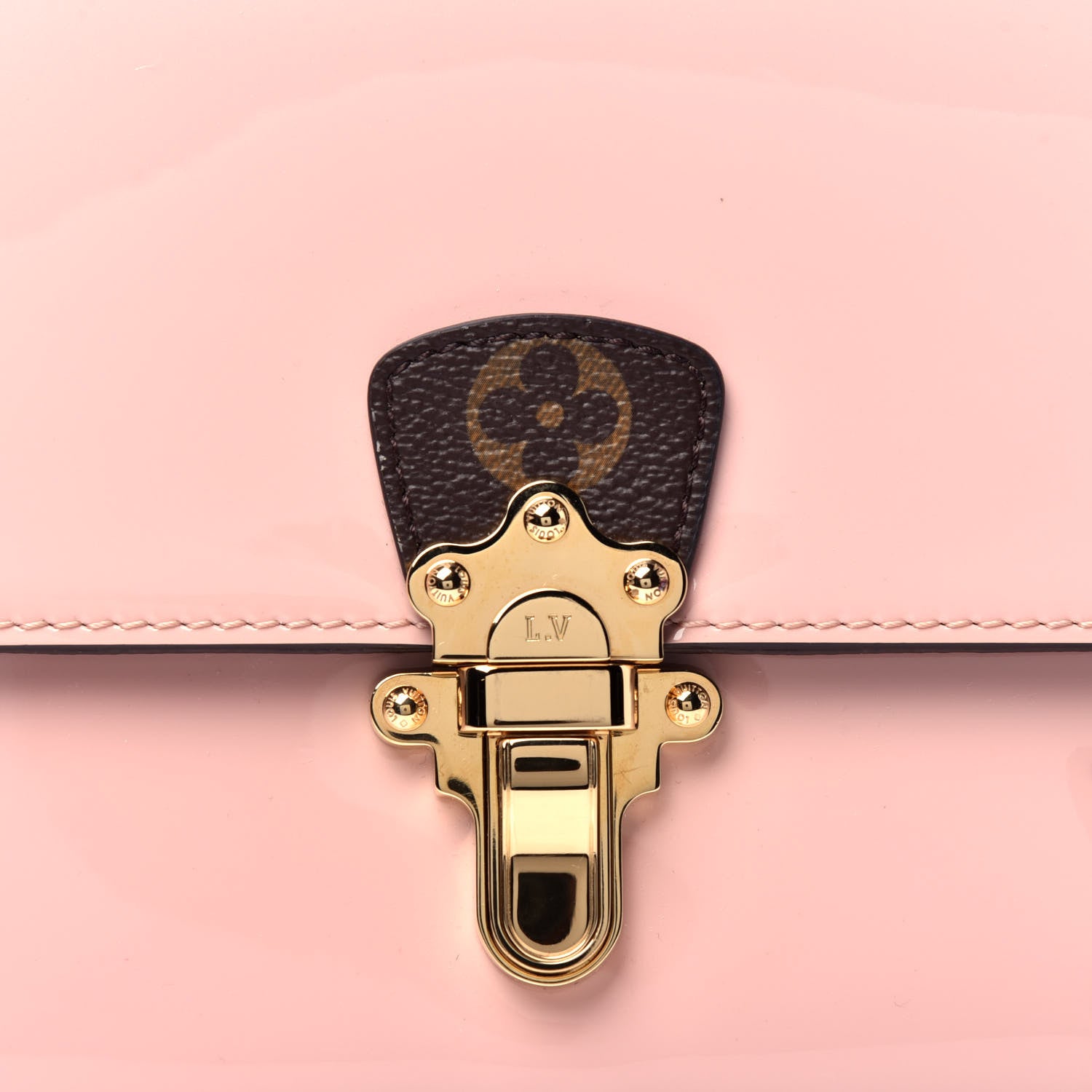 Louis Vuitton Patent Calfskin Monogram Cherrywood BB Rose Ballerine 10 of 11