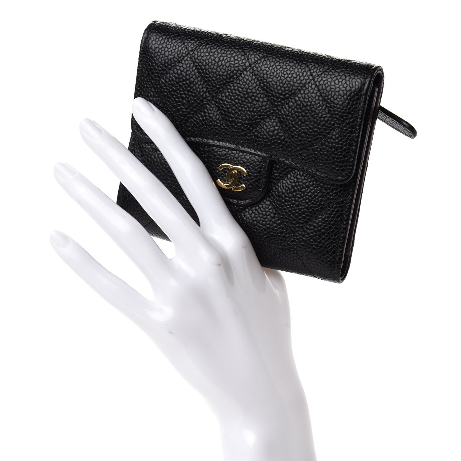 Chanel Caviar Quilted Compact Flap Wallet Black 2 of 10