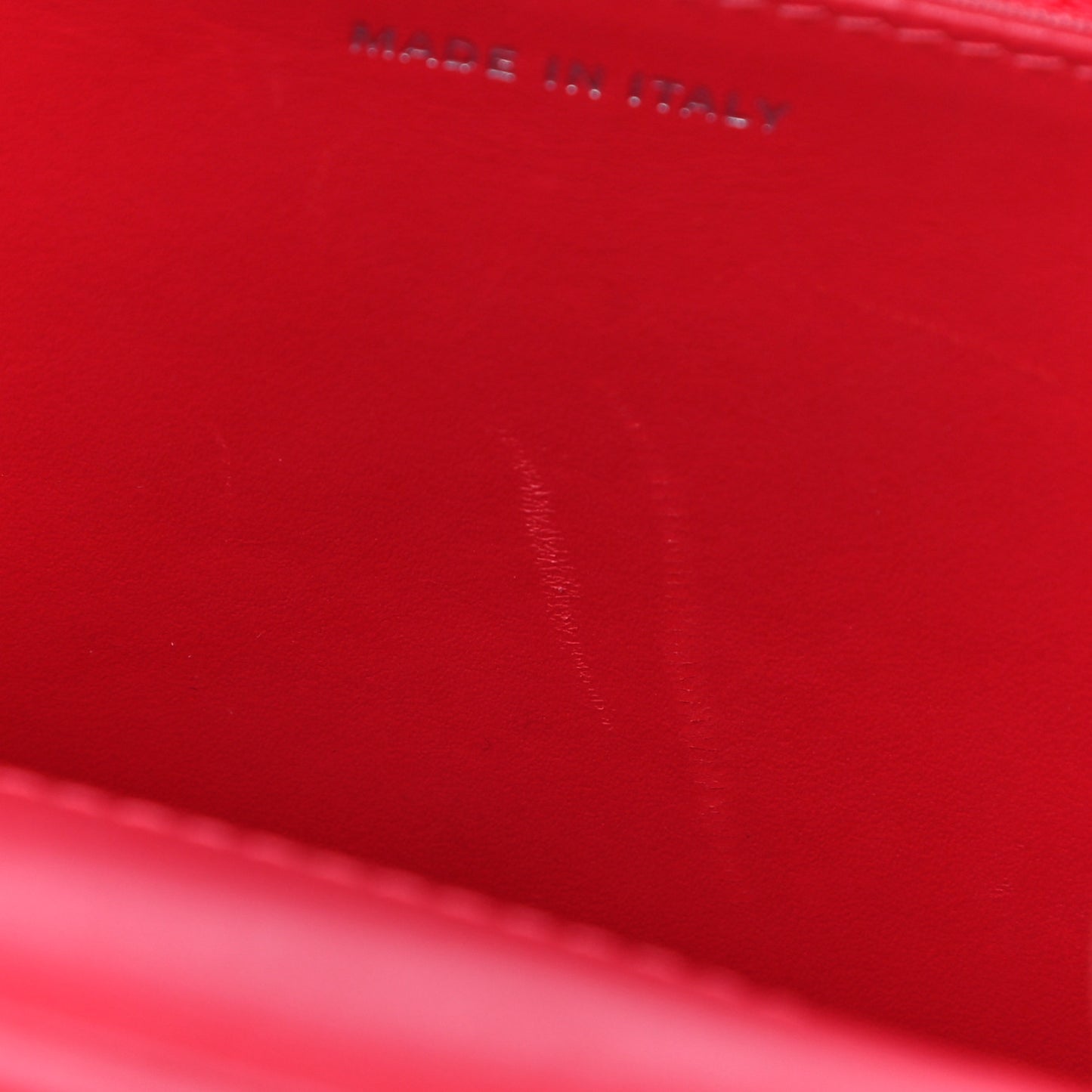Patent Quilted Wallet On Chain WOC Red