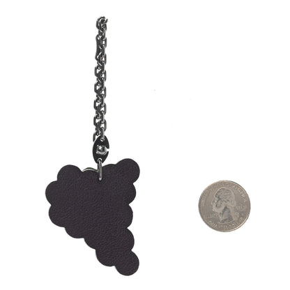 Hermes Chevre Mysore Grape Key Chain Bag Charm Raisin 2 of 3