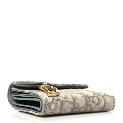 Christian Dior Oblique Saddle Lotus Wallet Grey 4 of 12
