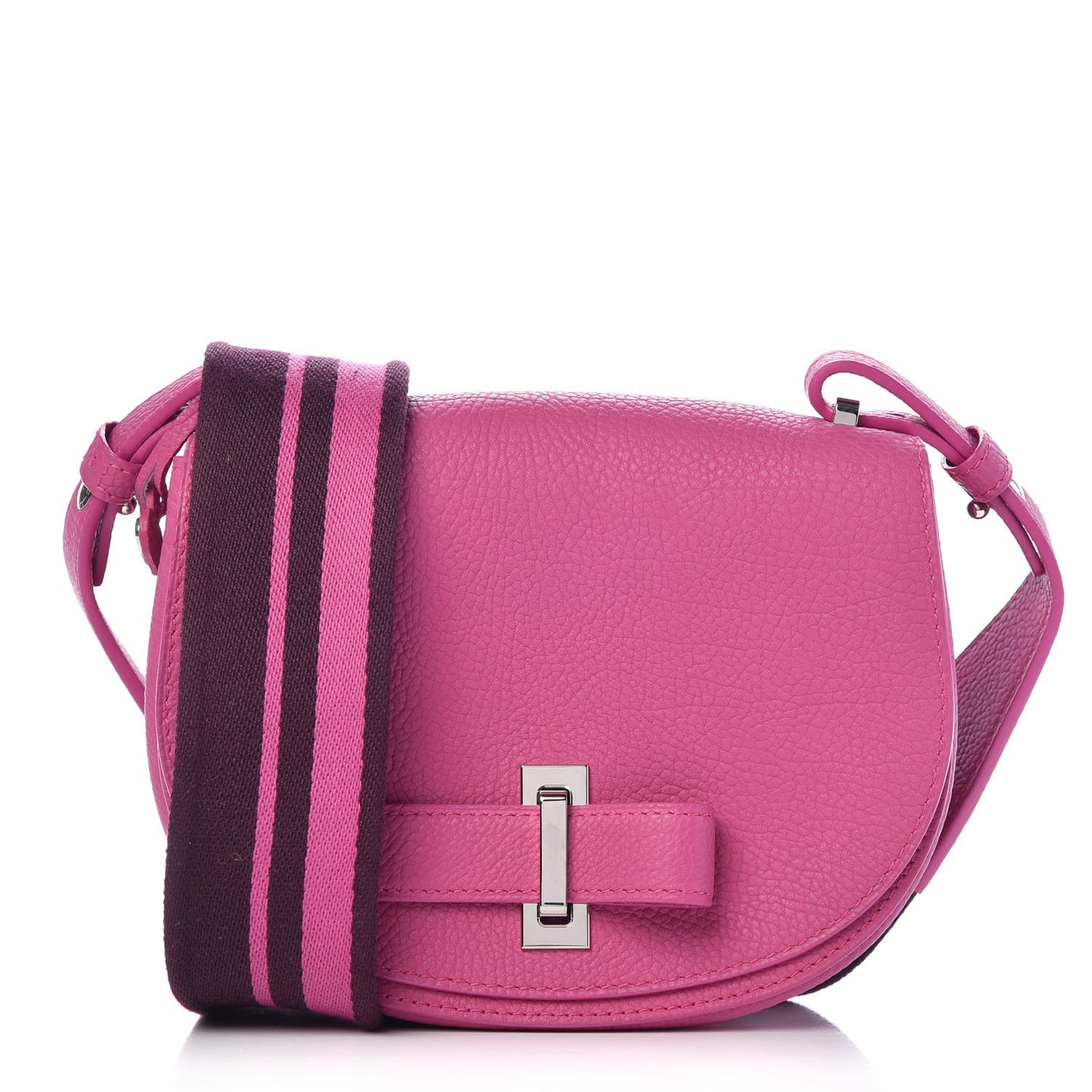 Crispy Calfskin Mini Le Mutin Saddle Bag Fuchsia