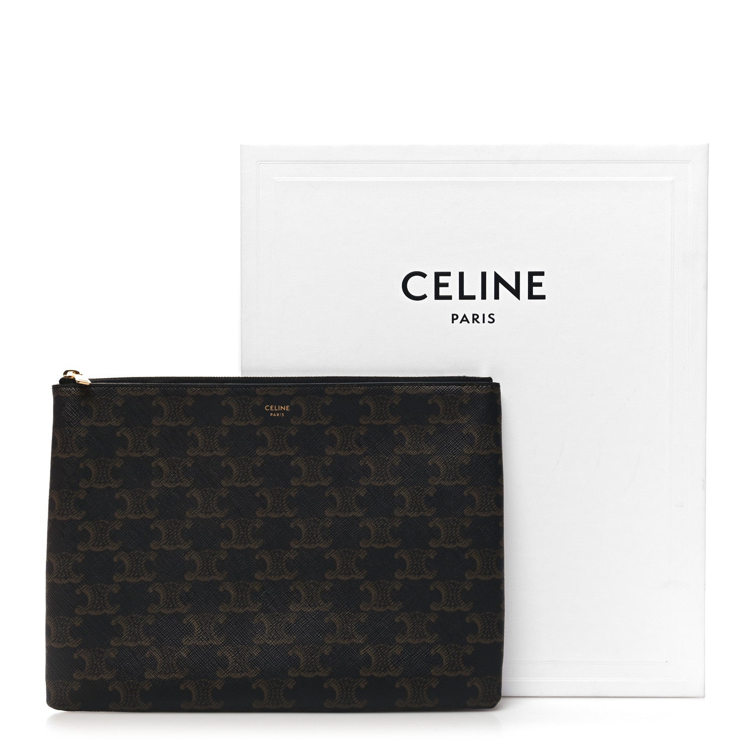 Celine Triomphe Canvas Pouch Black 10 of 10