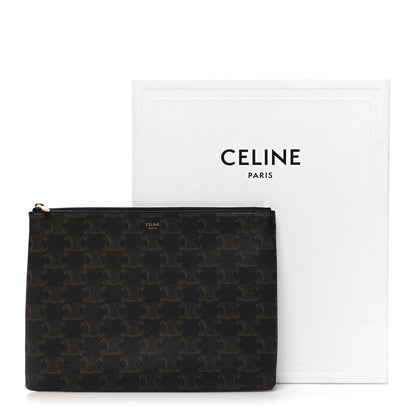 Celine Triomphe Canvas Pouch Black 10 of 10