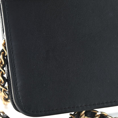 Chanel Caviar Chevron Quilted Boy Wallet On Chain WOC Black 12 of 12