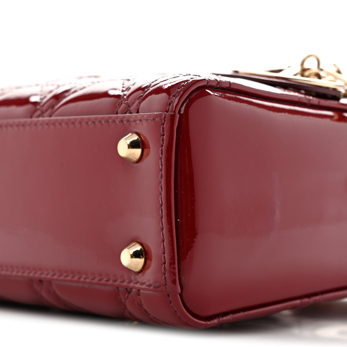 Patent Cannage Mini Lady Dior Red